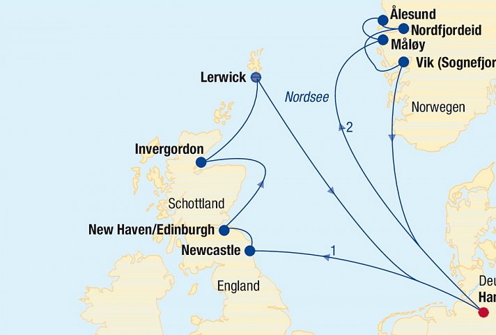 Kreuzfahrt UK + Norwegen inkl. Bahn