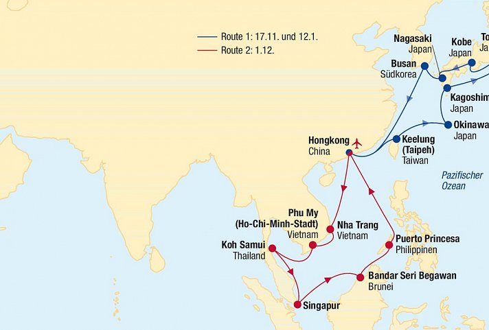 Kreuzfahrt Asien: Japan & Südostasien