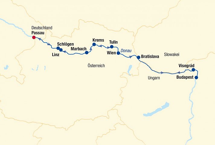 Flusskreuzfahrt Donau bis Budapest Boat & Bike